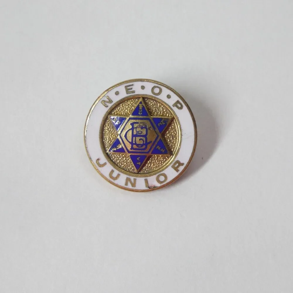 NEOP Junior New England Order of Protection Lapel Pin Vintage Enamel Fraternal